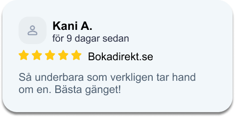 Omdöme från Kani A. på Bokadirekt: Så underbara som verkligen tar hand om en. Bästa gänget!